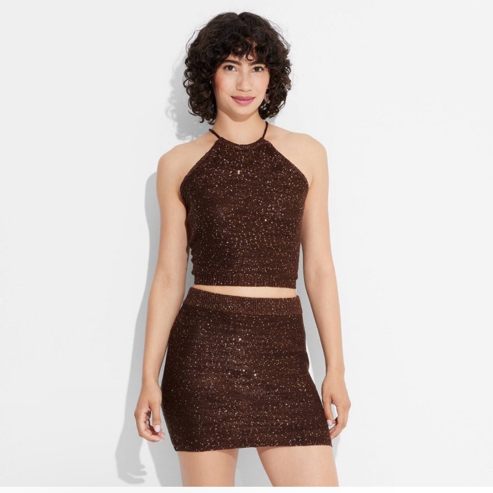 New Wild fable open back high neck sequin sweater tank 🛍